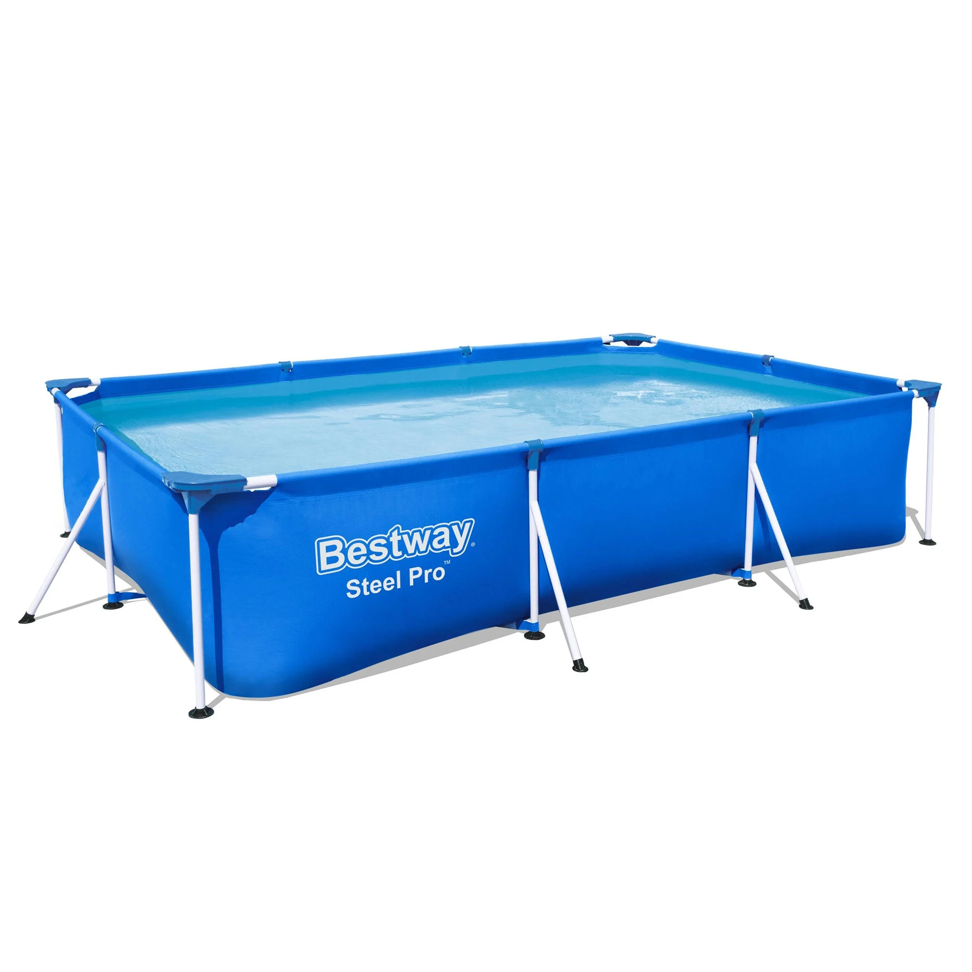 Bestway Steel Pro 118"x79"x26" Rectangular Above Ground Outdoor Swimming Pool