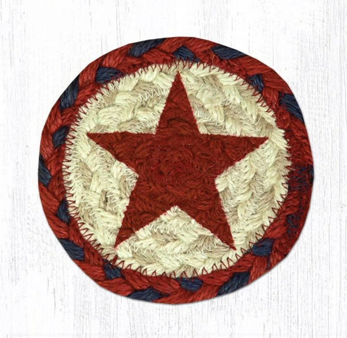 Earth Rugs Red Star Printed Round Coaster – 5" Eco-Friendly Table Protection