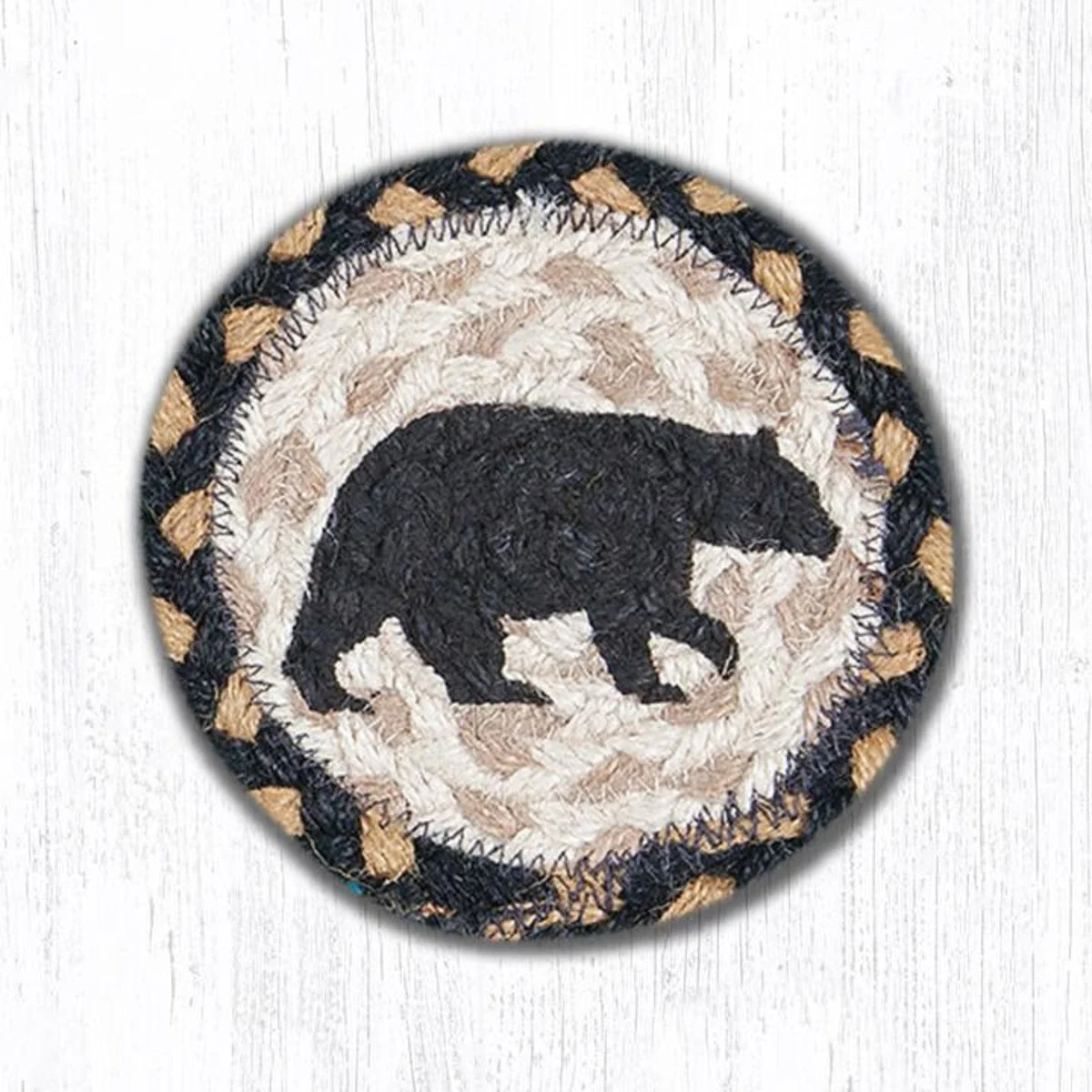 Earth Rugs American Bear Printed Round Coaster – 5" Eco-Friendly Table Protection