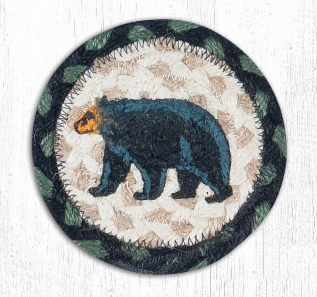 Earth Rugs Mama Bear Printed Round Coaster – 5" Eco-Friendly Table Protection