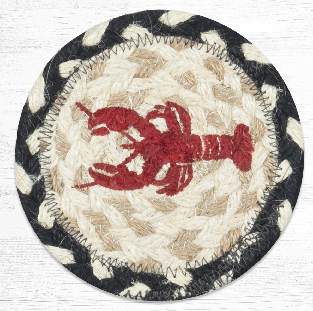 Earth Rugs Rustic Lobster Coaster 5"x5" Nautical Dining Table Accent