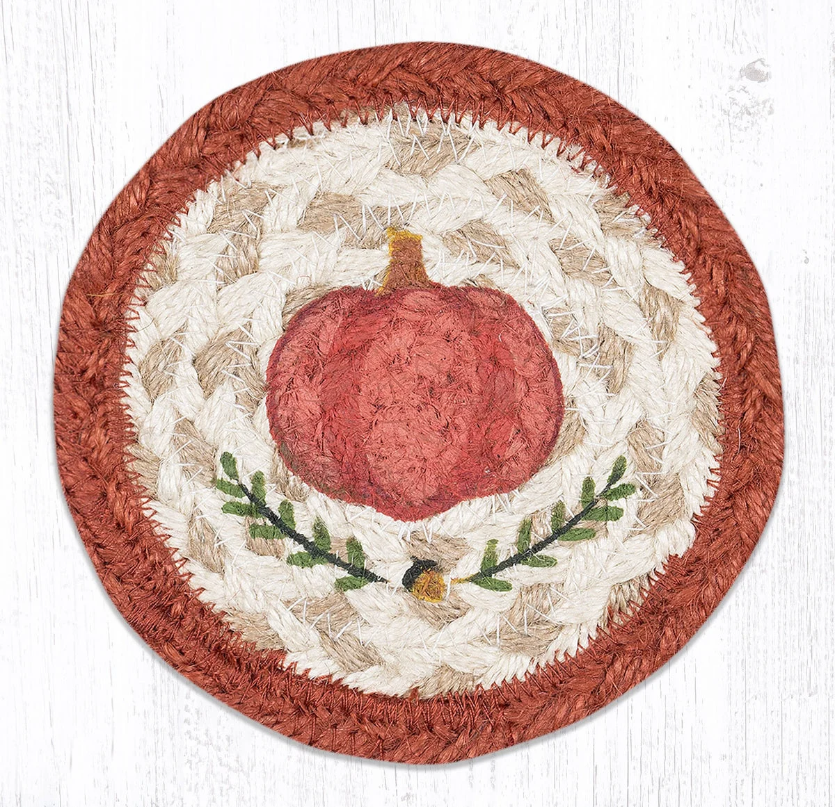 Earth Rugs Pumpkin Perfect Printed Coaster – Rustic Fall 5"x5" Square Drink Mat