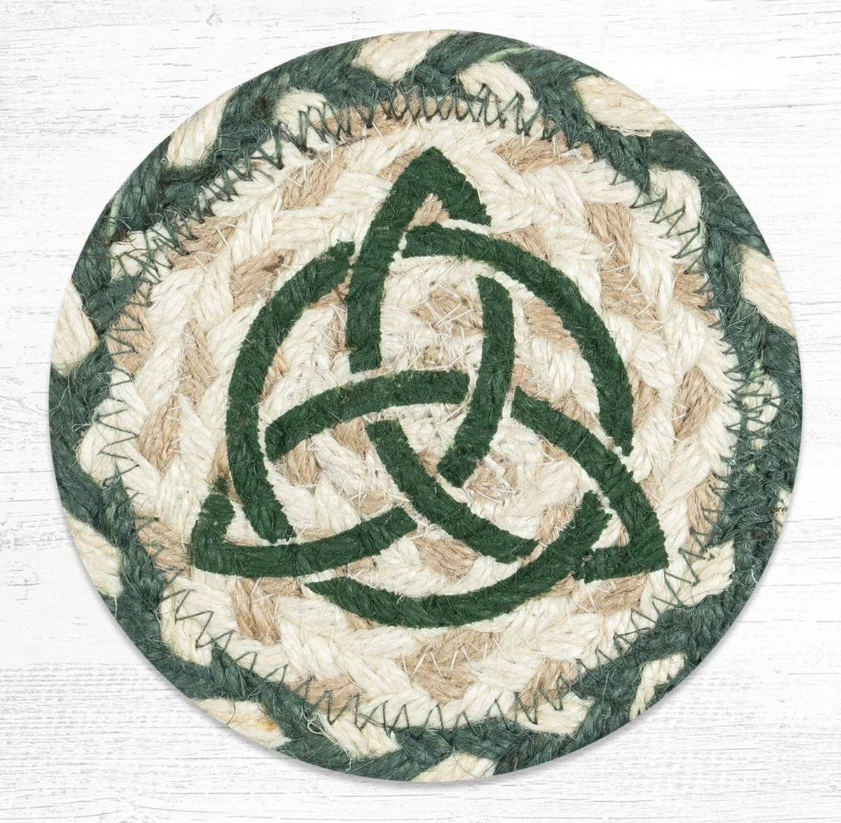 Earth Rugs Irish 1 Printed Coaster – Rustic Shamrock Design 5"x5" Table Accent