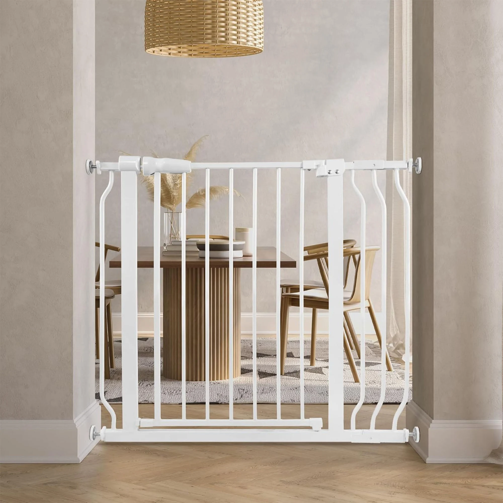 BalanceFrom Walk-Thru Safety Gate for Baby and Pets, 29.1-38.5"W, 30"H, White