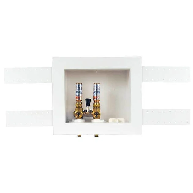 Quadtro Washing Machine Outlet Box with Single Lever Hammer Ball Valve/Copper Sweat