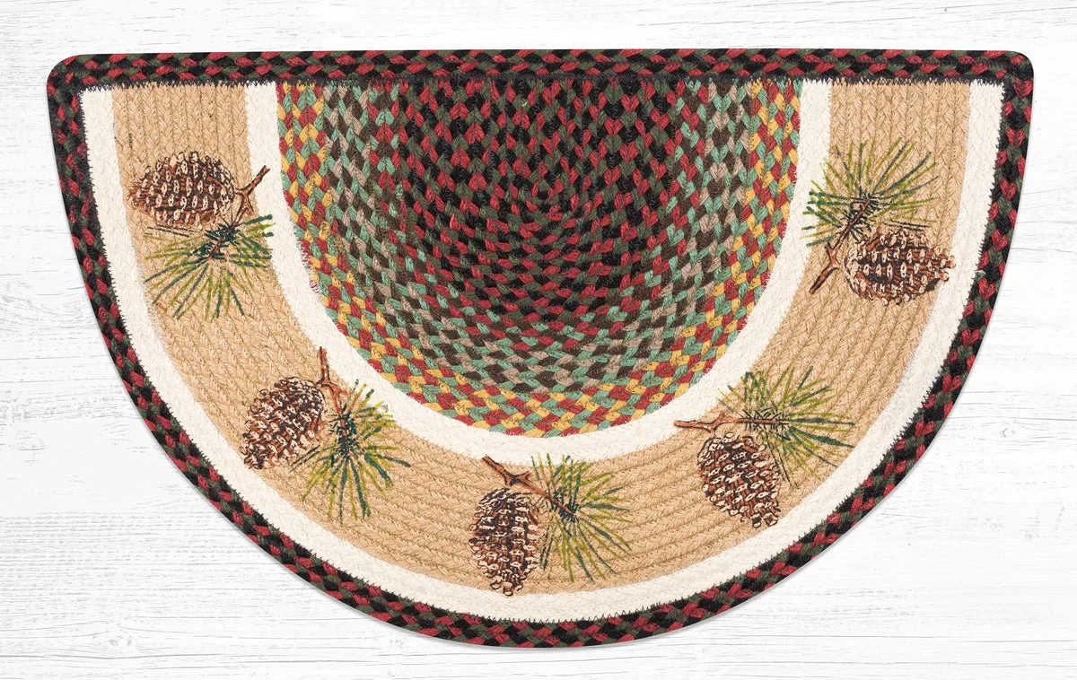 Earth Rugs Pinecone Printed Slice Tread – 18"x29" Nature-Inspired Decorative
