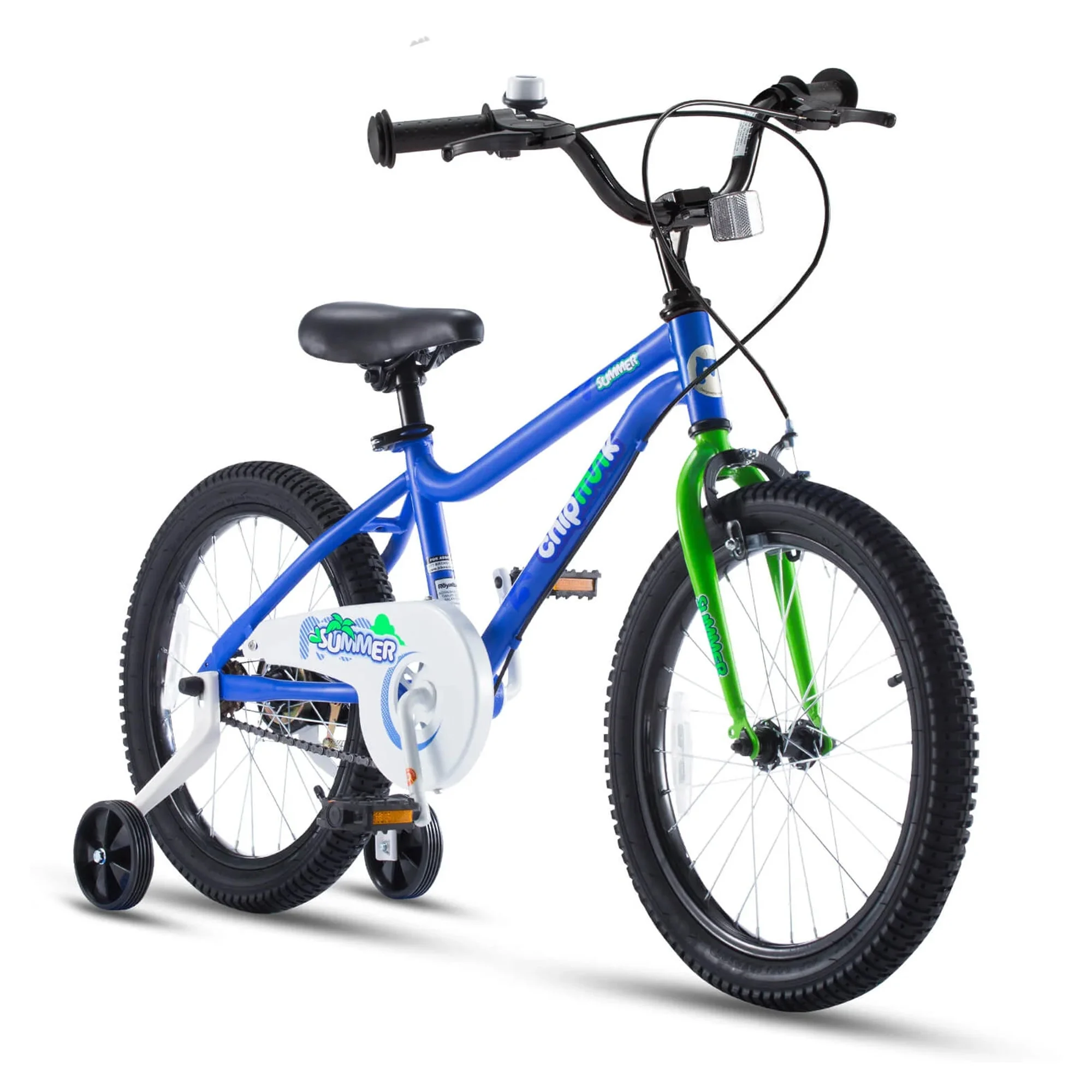 RoyalBaby Chipmunk 14" Toddler Kids Bike with Training Wheels & Bell, Blue