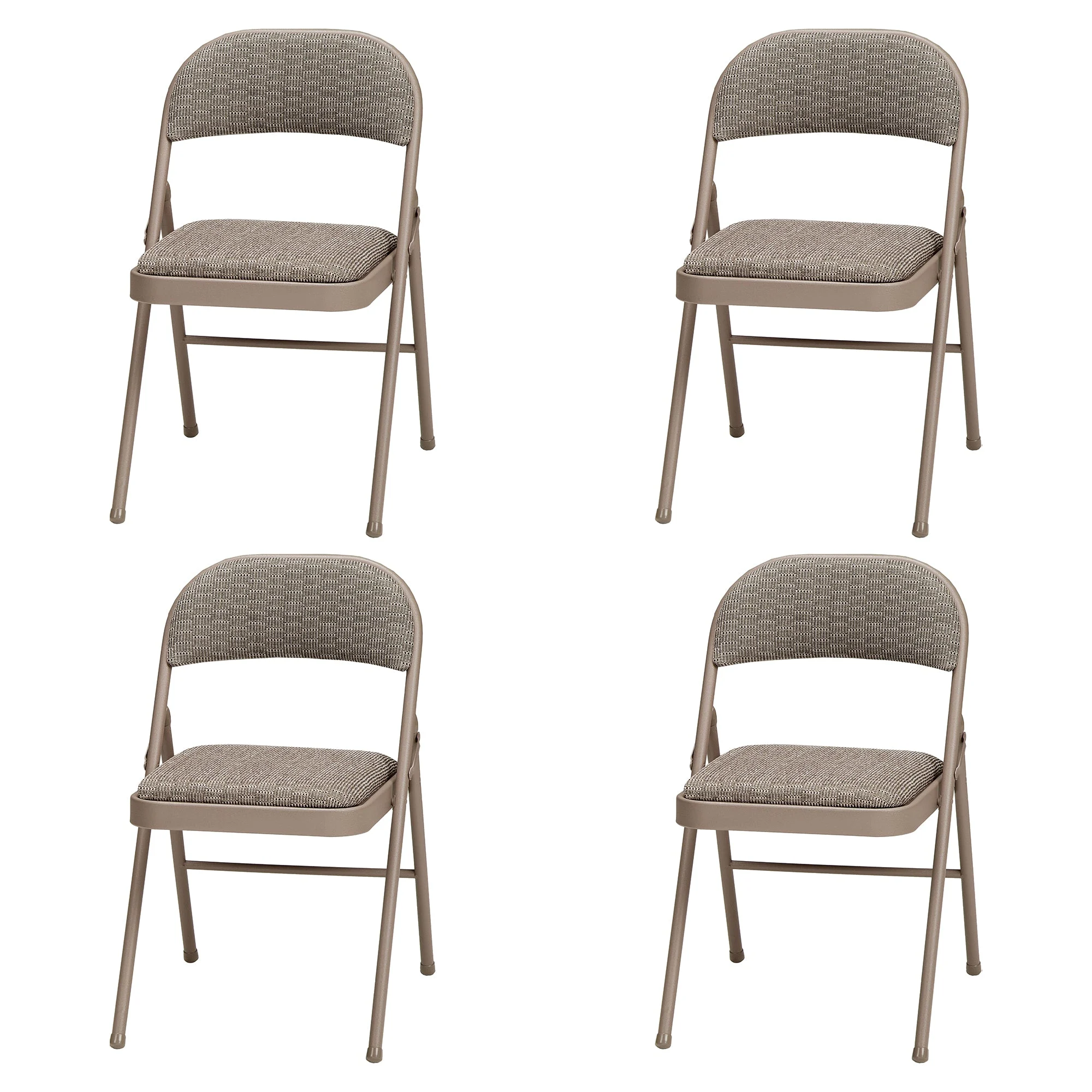 MECO Sudden Comfort Deluxe Courtyard Fabric Padded Folding Chair, (Set of 4)