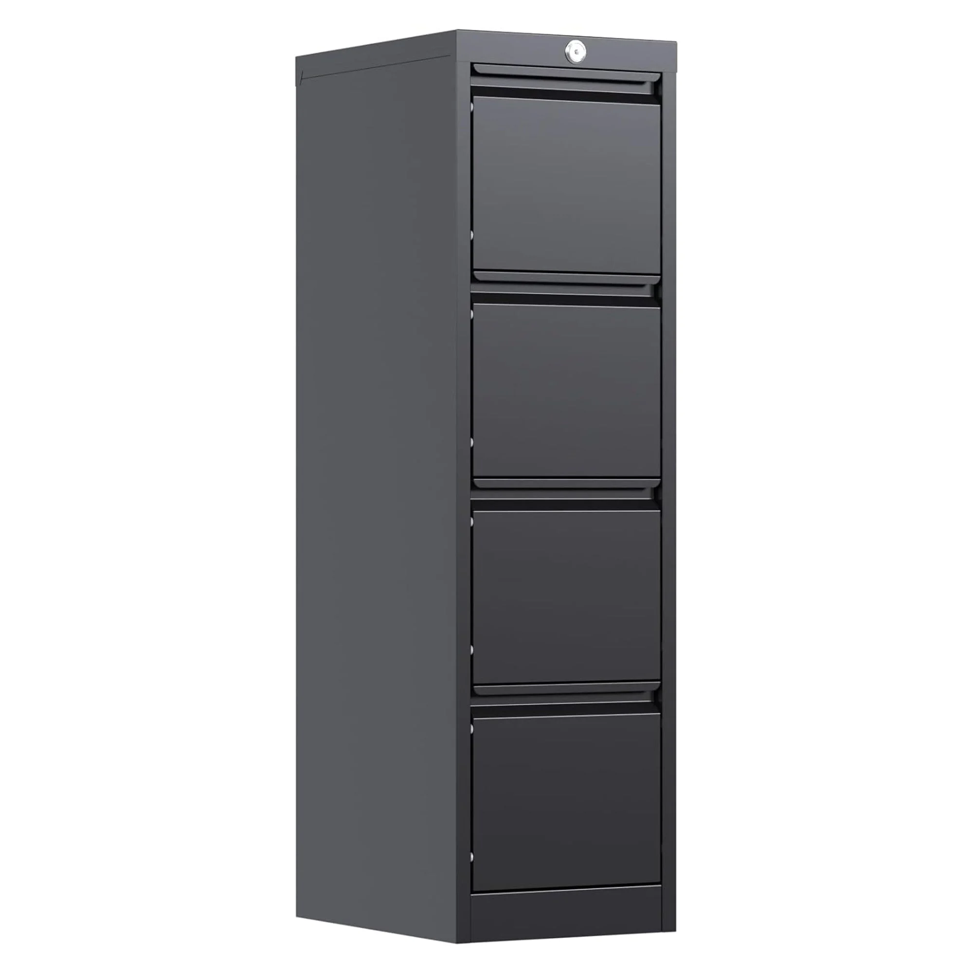 AOBABO 4 Drawer Vertical Metal File Cabinet with Lock for Home and Office, Black