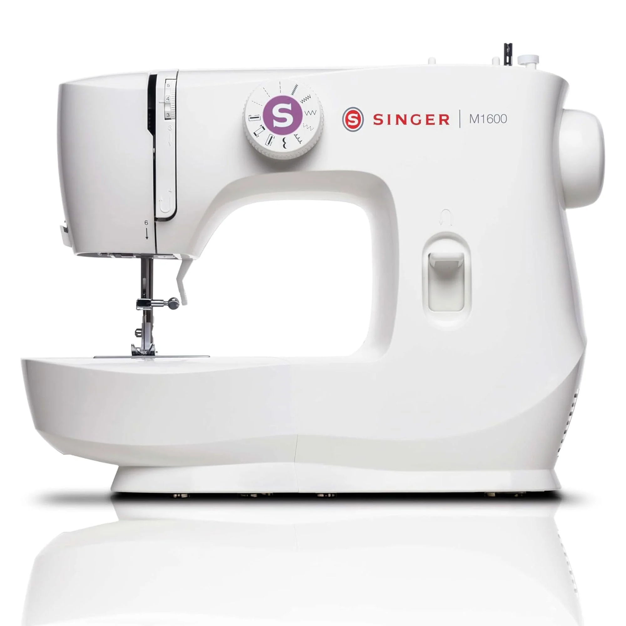 Singer Portable Steel Sewing Machine with LED Lighting and Accessories, White