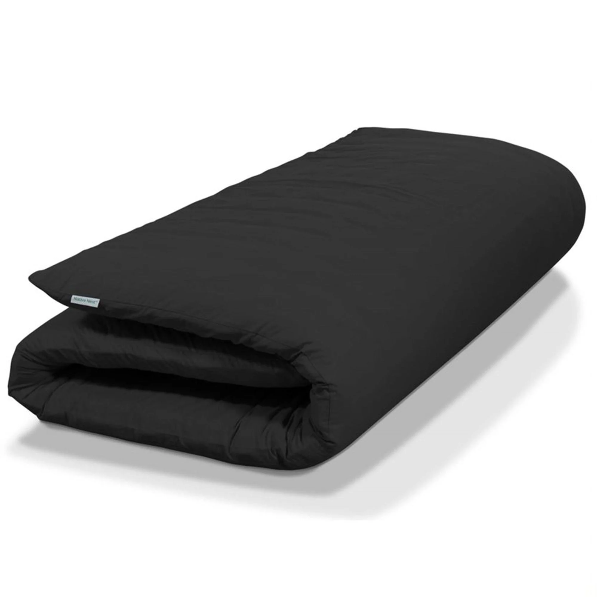 Native Nest Japanese Futon Floor Mattress, Foldable Shikibuton Bed, Twin, Black