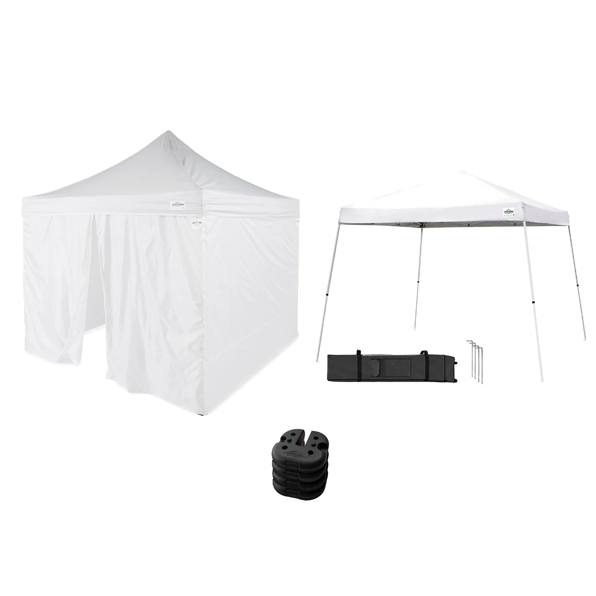 Caravan Canopy V Series Sidewalls w/V Series 2 Angled Leg Canopy & 4 6lb. Plates
