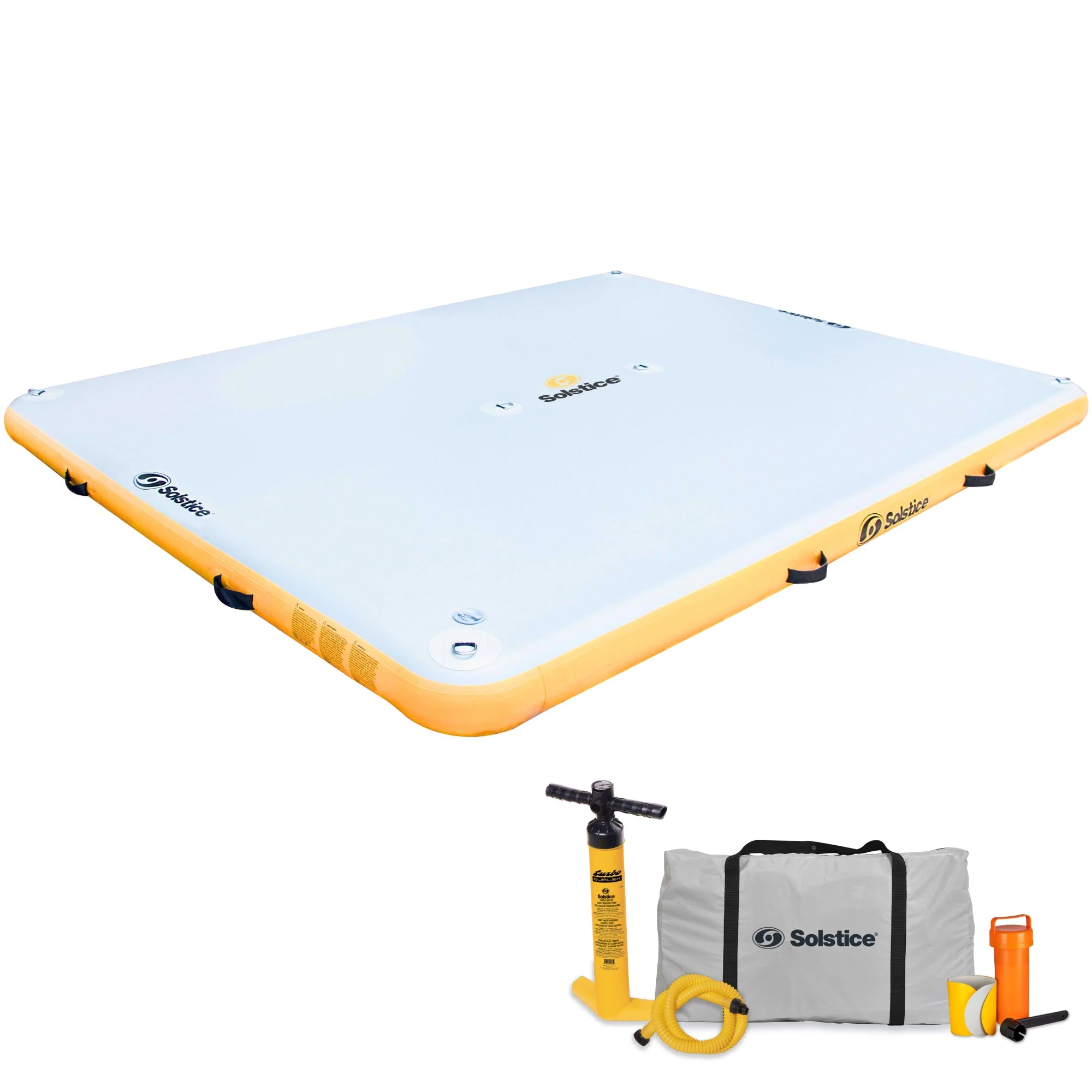 Solstice 10' x 8' Inflatable Floating Dock Rafting Platform with Pump and Bag