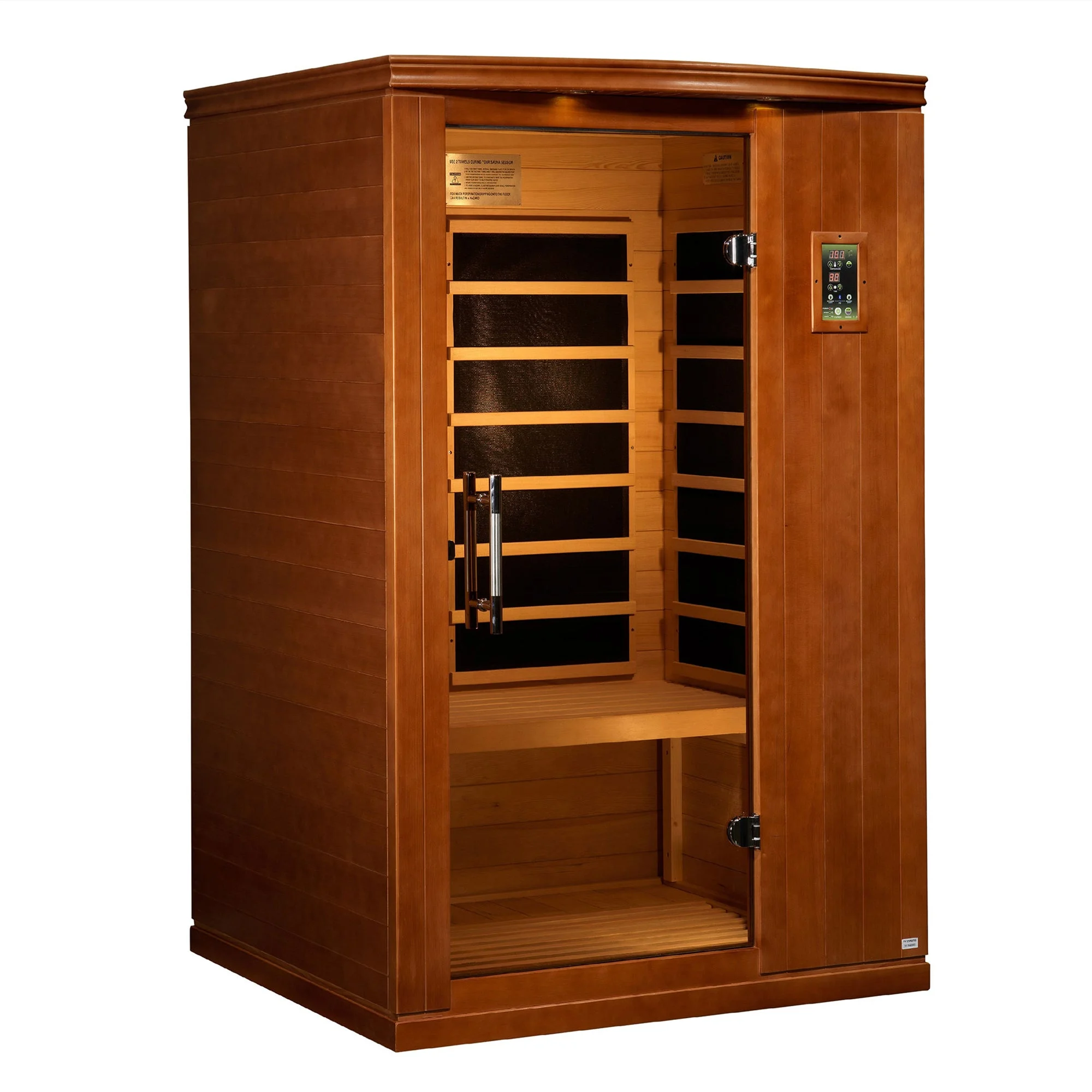 Dynamic Saunas Venice 2-Person Low EMF FAR Infrared Sauna, Canadian Hemlock Wood