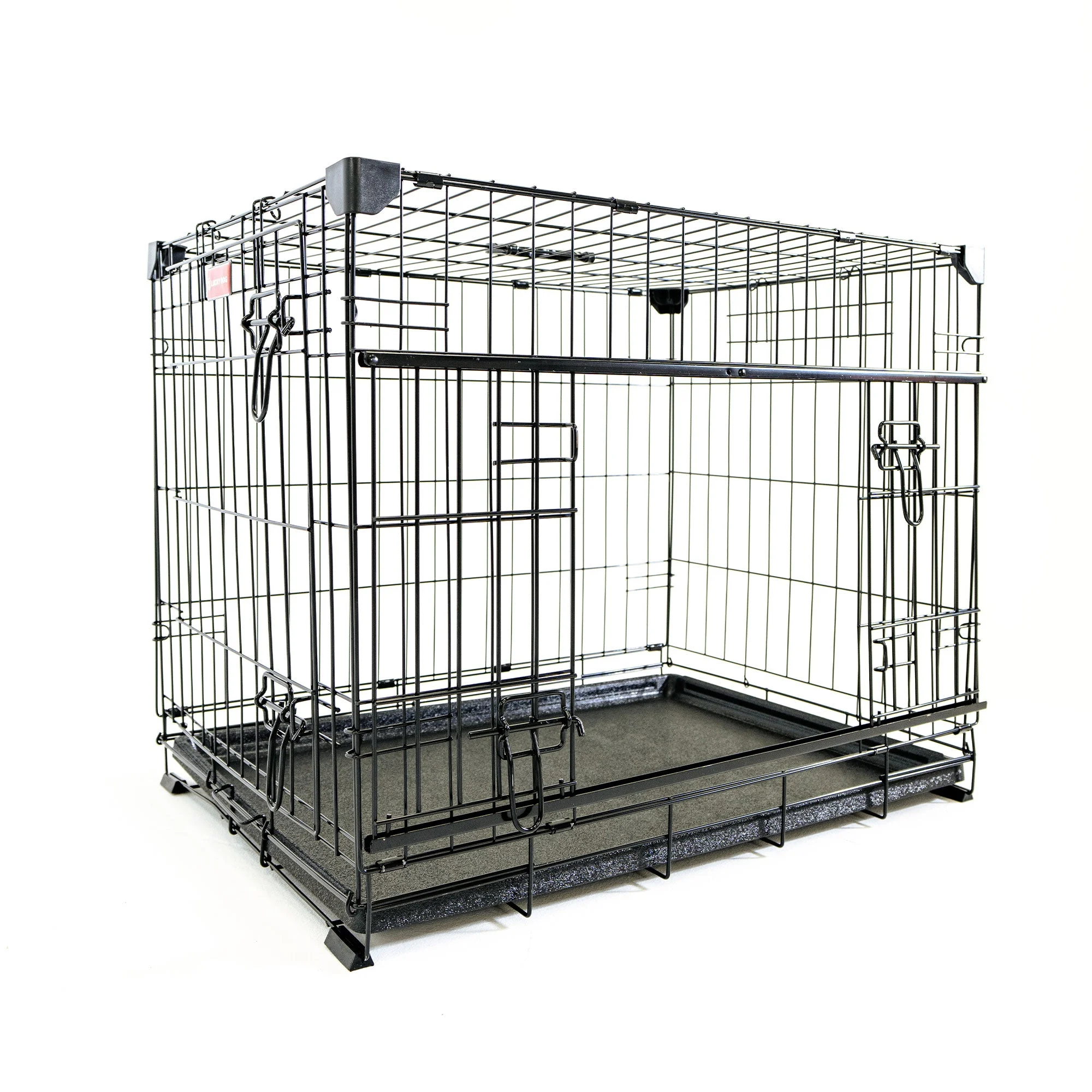 Lucky Dog Dwell Series 30 Inch S/M Kennel Secure Fenced Pet Dog Crate, Black