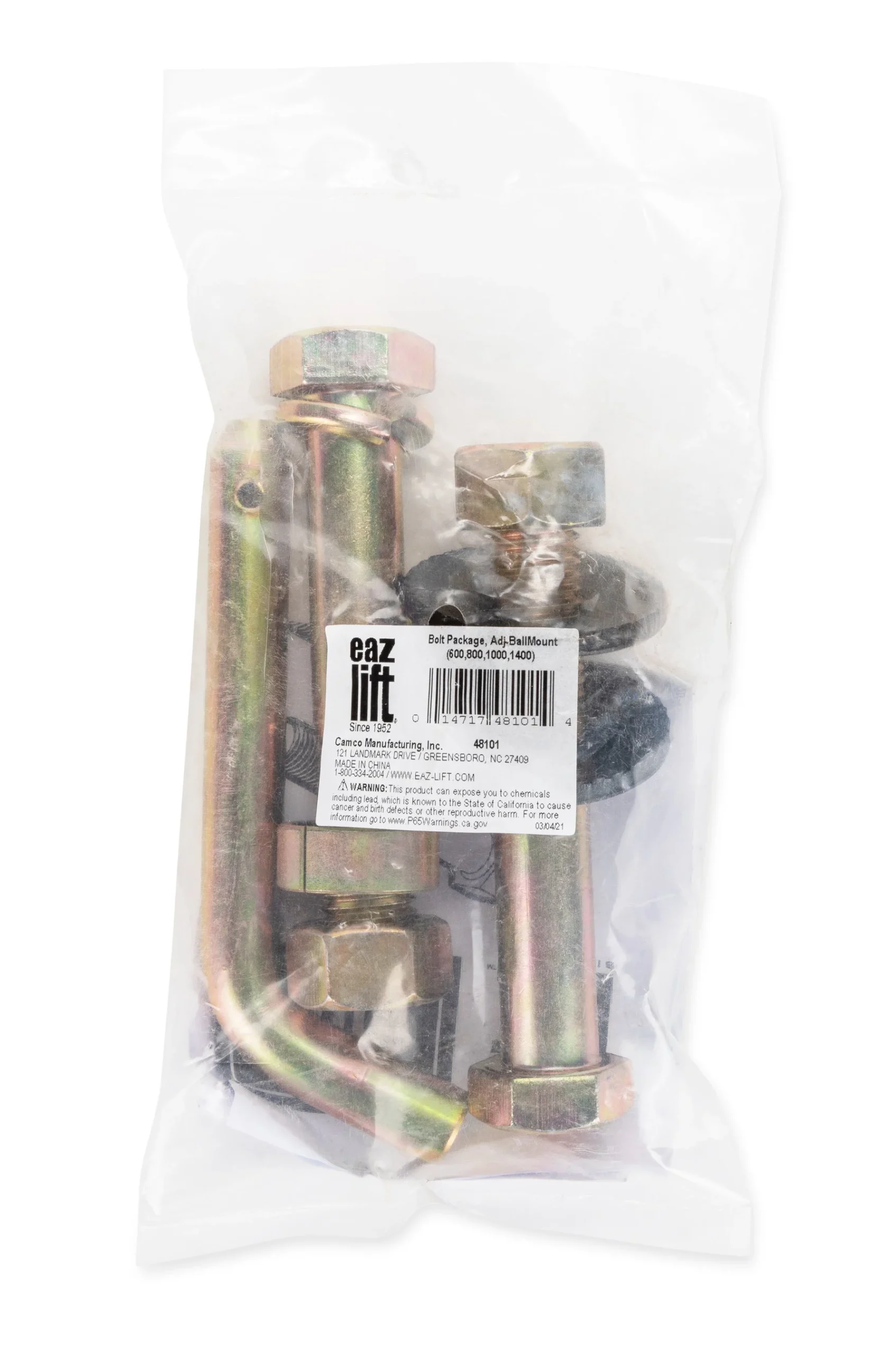 EAZ Lift Accessories Bolt Package Replacement for Adjustable Ball Mount, 48101