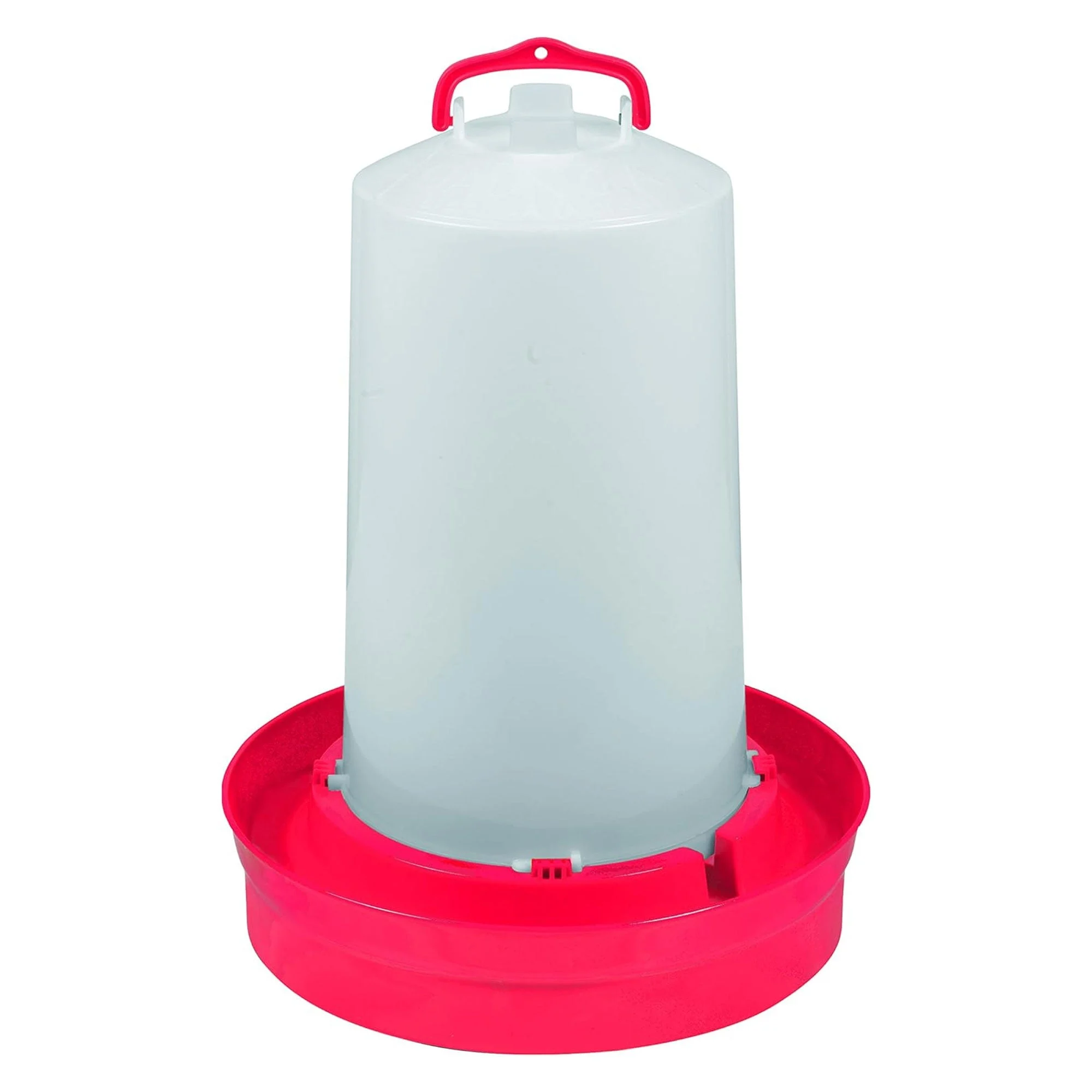 Little Giant Deep Base Poultry Waterer w/ Handle for Chickens & Birds, 3 Gal Red