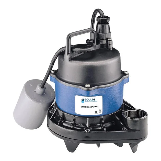 Submersible Pump EP05 Effluent 60 Gallons per Minute 1/2 Horsepower 115 Volt 1 Phase 60 Hertz 1-1/2 IN NPT for Heavy Duty Sump Water Transfer Dewatering