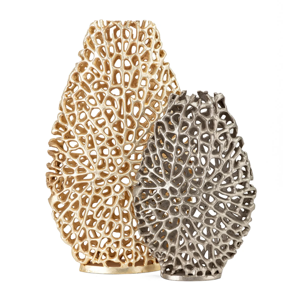 IMAX Worldwide Home SG Pomona Aluminum Vases - Set of 2