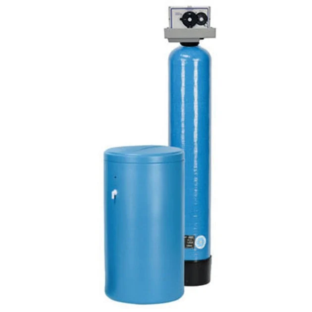 Water Softener Automatic 32000 Grains 2 Tank with Isobar II Vortech 1 Inch FNPT Stainless Steel 8 to 2 Gallons per Minute 125 PSI