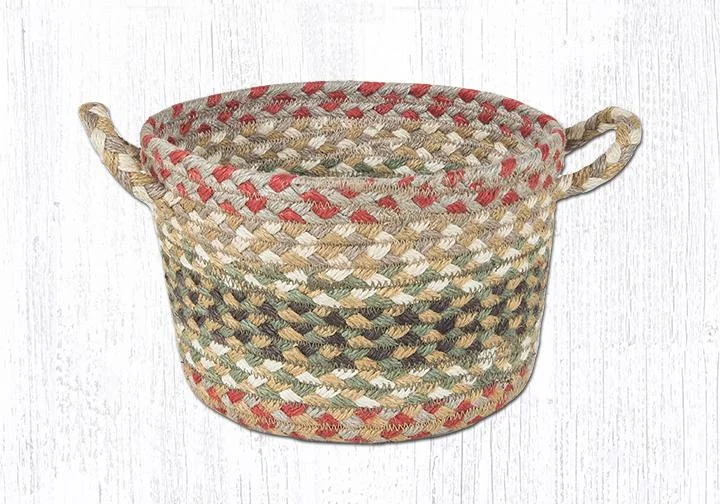Earth Rugs UB-24 Olive/Burgundy/Gray Utility Basket 8``x6``