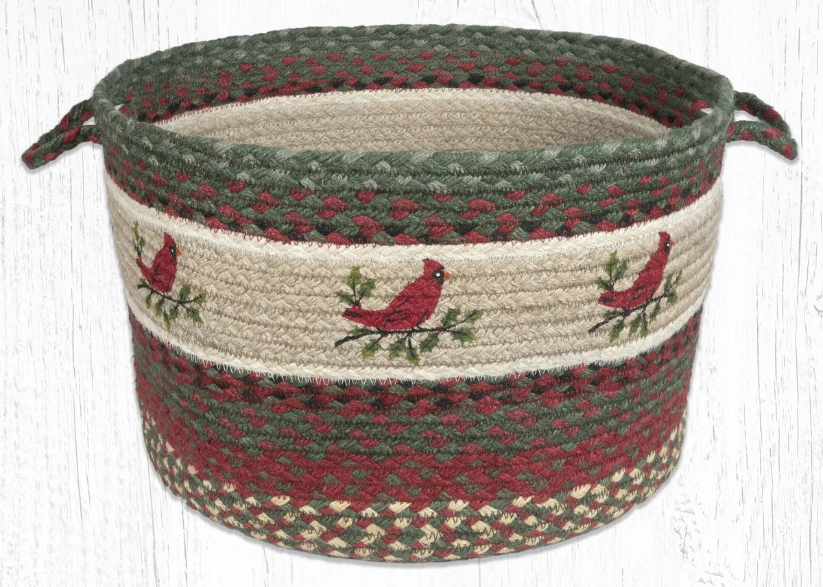 Earth Rugs UBP-25 Holly Cardinal Printed Utility Basket 17``x11``