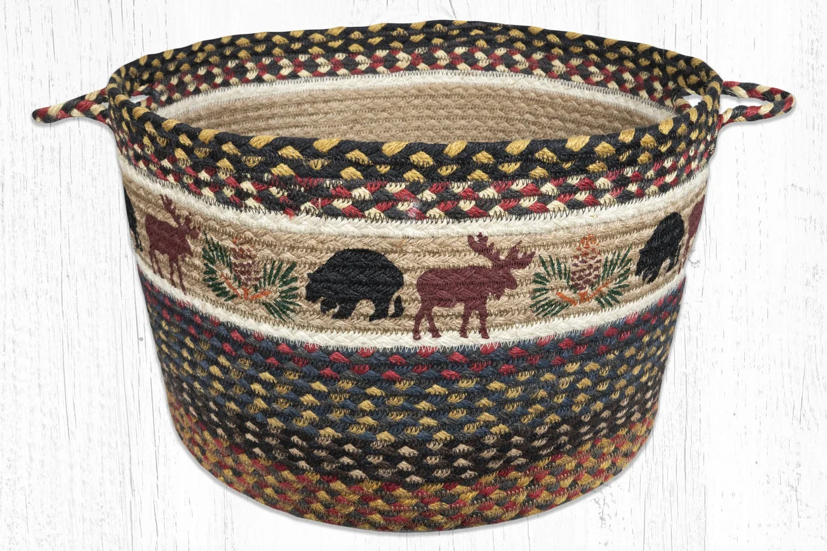 Earth Rugs UBP-43 Bear/Moose Printed Utility Basket 17``x11``