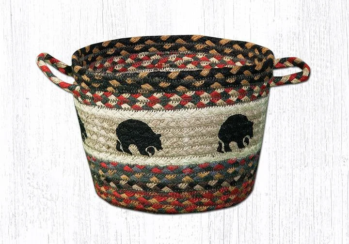 Earth Rugs UBP-43 Black Bears Printed Utility Basket 17``x11``