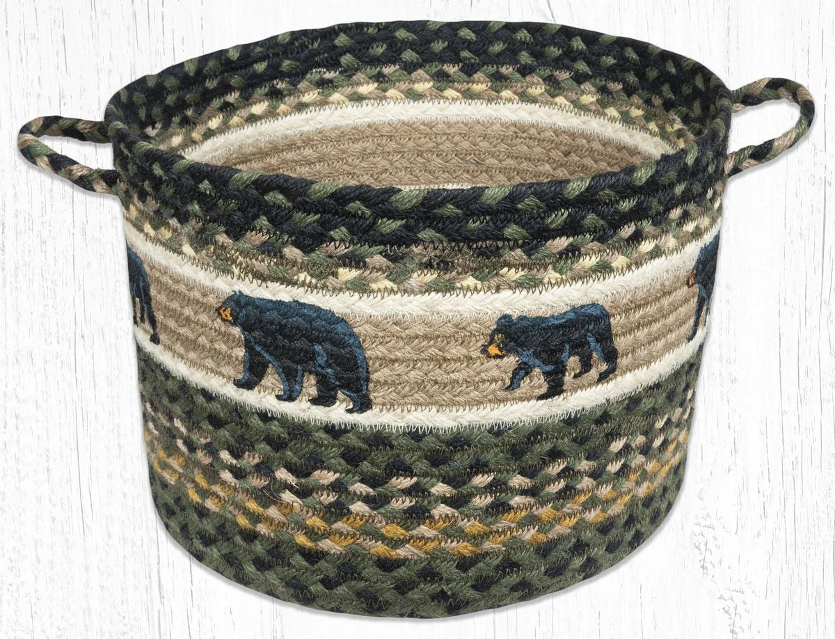 Earth Rugs UBP-116 Mama and Baby Bear Printed Utility Basket 13``x9``