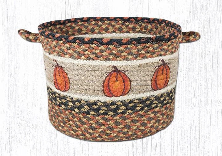 Earth Rugs UBP-222 Harvest Pumpkin Printed Utility Basket 17``x11``