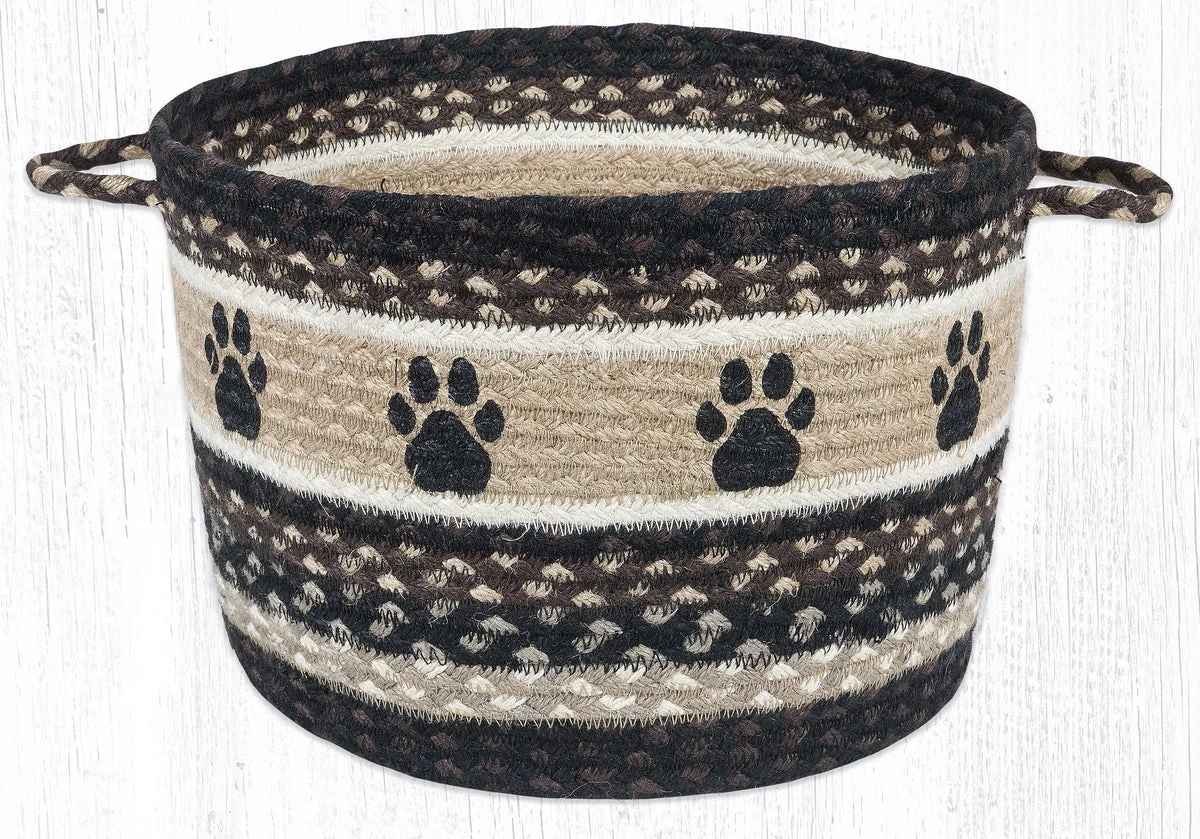 Earth Rugs UBP-313 Paw Prints Printed Utility Basket 17``x11``