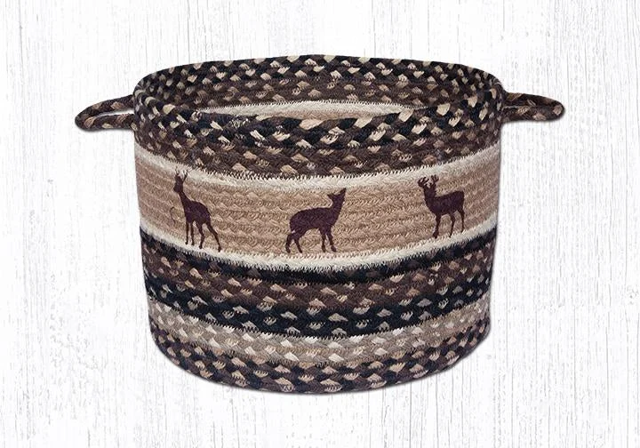 Earth Rugs UBP-518 Deer Silhouettes Printed Utility Basket 17``x11``