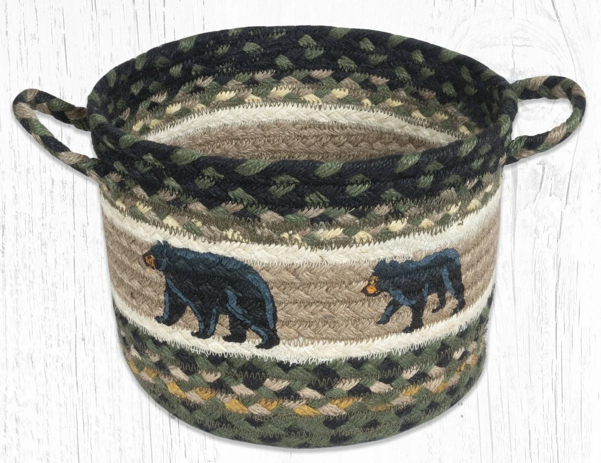 Earth Rugs UBP-116 Mama and Baby Bear Printed Utility Basket 9``x7``
