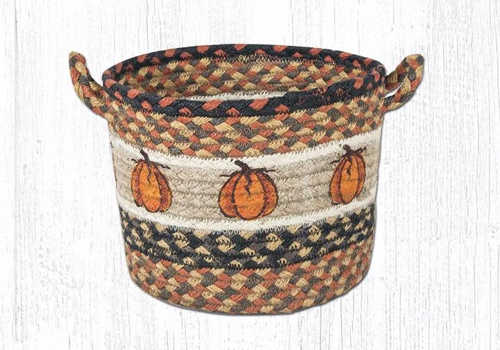 Earth Rugs UBP-222 Harvest Pumpkin Printed Utility Basket 13``x9``