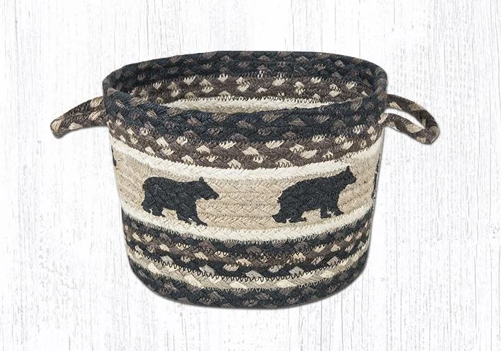 Earth Rugs UBP-313 Cabin Bear Printed Utility Basket 13``x9``