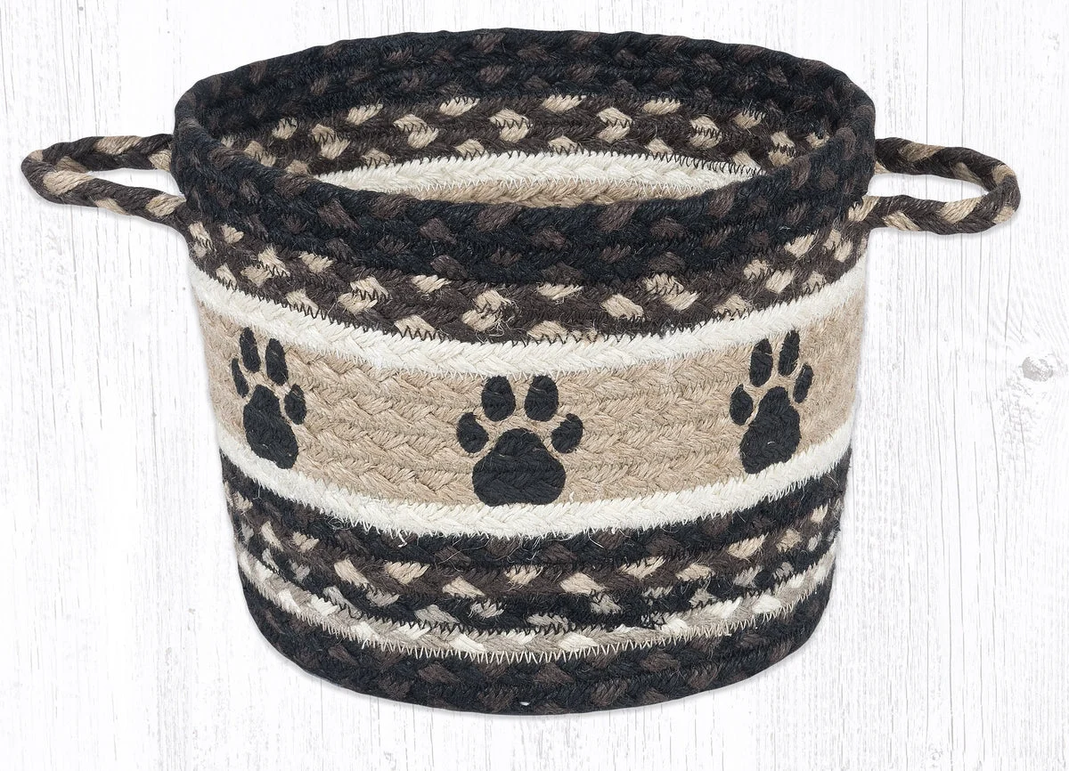 Earth Rugs UBP-313 Paw Prints Printed Utility Basket 13``x9``