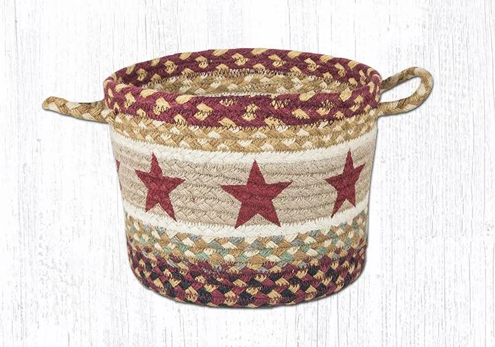 Earth Rugs UBP-357 Burgundy Star Printed Utility Basket 13``x9``