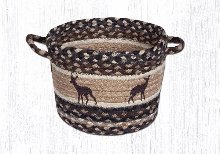 Earth Rugs UBP-518 Deer Silhouettes Printed Utility Basket 13``x9``