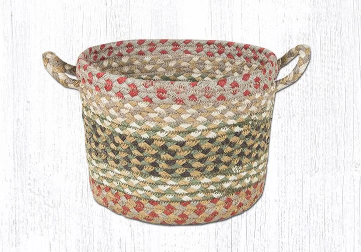 Earth Rugs UB-24 Olive/Burgundy Utility Basket 9``x7``