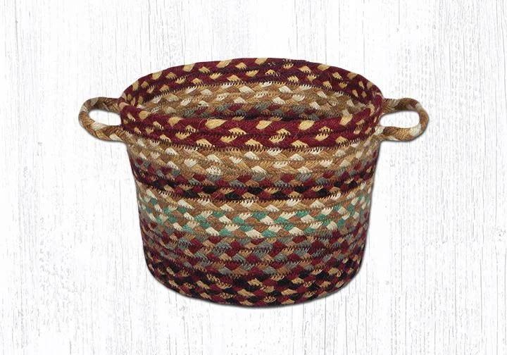 Earth Rugs UB-357 Burgundy/Gray/Cream Utility Basket 9``x7``