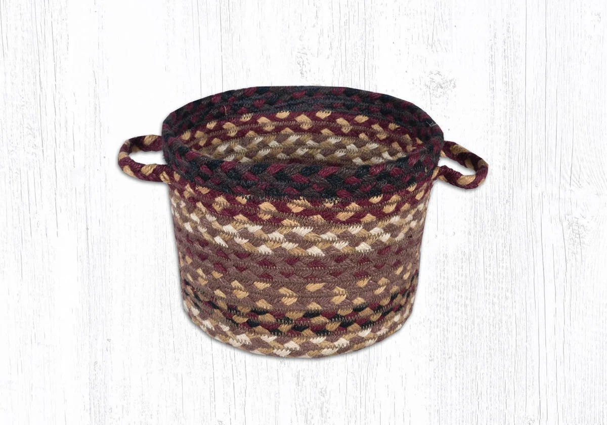 Earth Rugs UB-371 Black Cherry/Cholocate/Cream Utility Basket 9``x7``