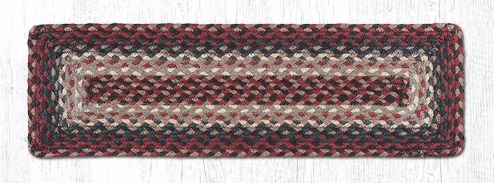 Earth Rugs RC-12 Burgundy Rectangle Stair Tread 27"x8.25" (Set of 13)