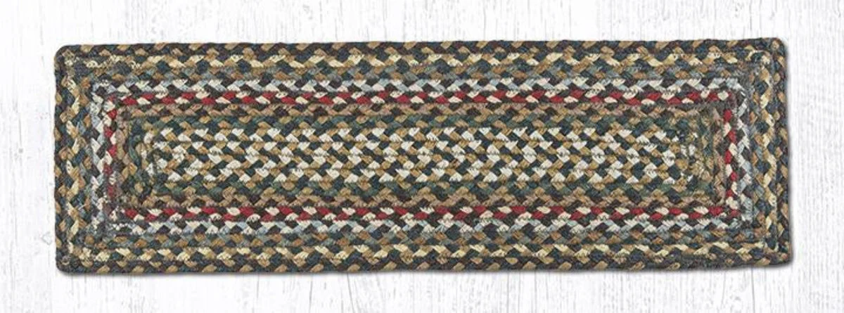 Earth Rugs Fir/Ivory Jute Rectangle Stair Tread 27"x8.25" Eco-Friendly Home Accent