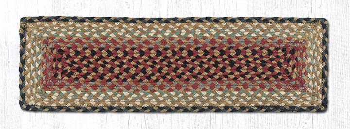 Earth Rugs RC-57 Burgundy/Gray/Cream Rectangle Stair Tread 27"x8.25" (Set of 13)