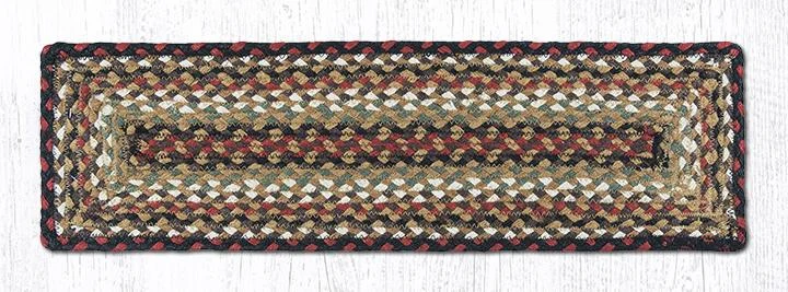 Earth Rugs RC-319 Burgundy/Mustard/Ivory Rectangle Stair Tread 27"x8.25" (Set of 13)