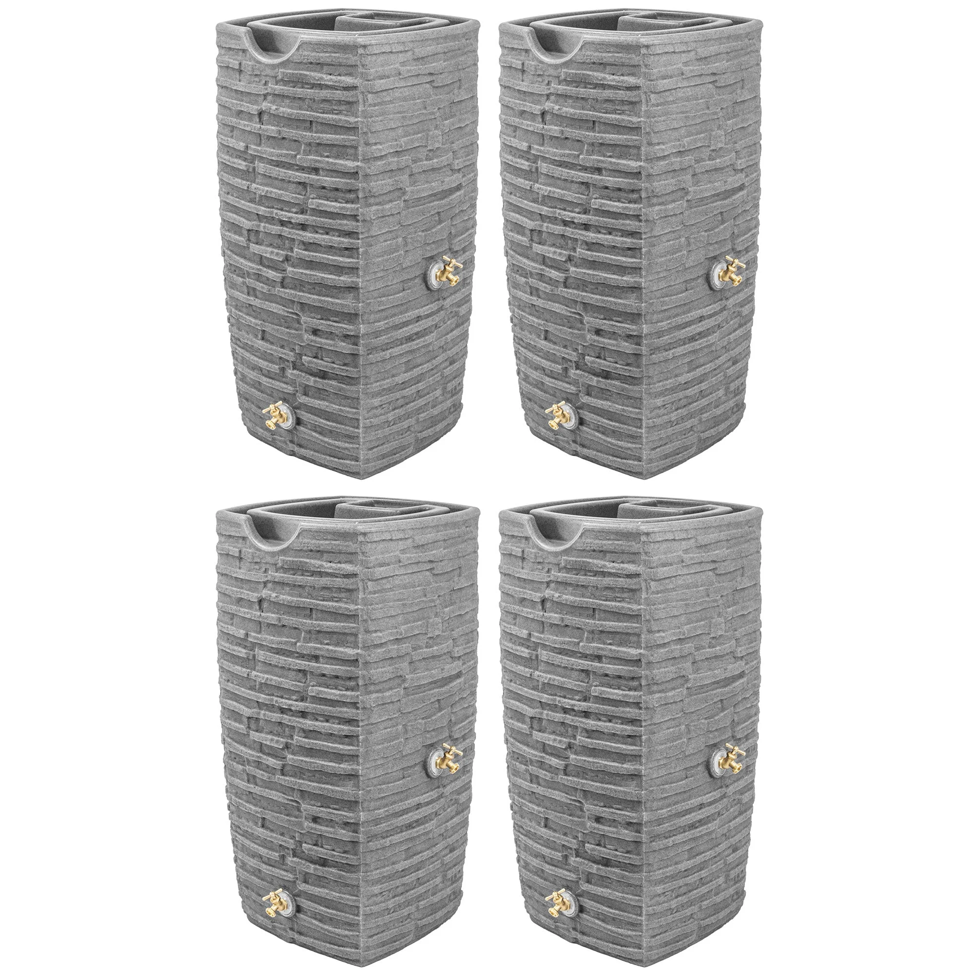 Good Ideas Impressions Riverwalk 50 Gallon Rain Saver, Dark Granite (4 Pack)