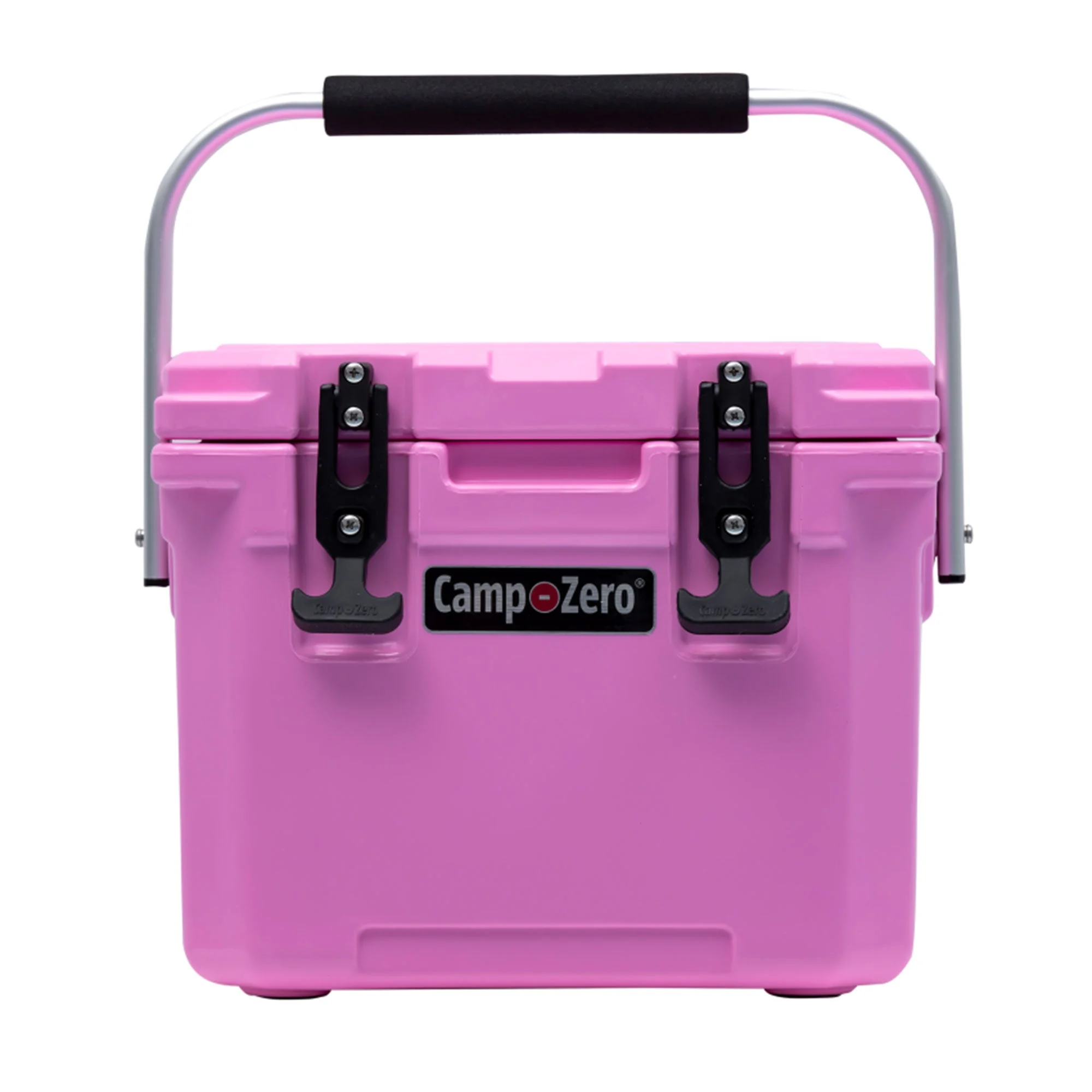 CAMP-ZERO 10 Liter 10.6 Quart Lidded Cooler with 2 Molded In Cup Holders, Pink