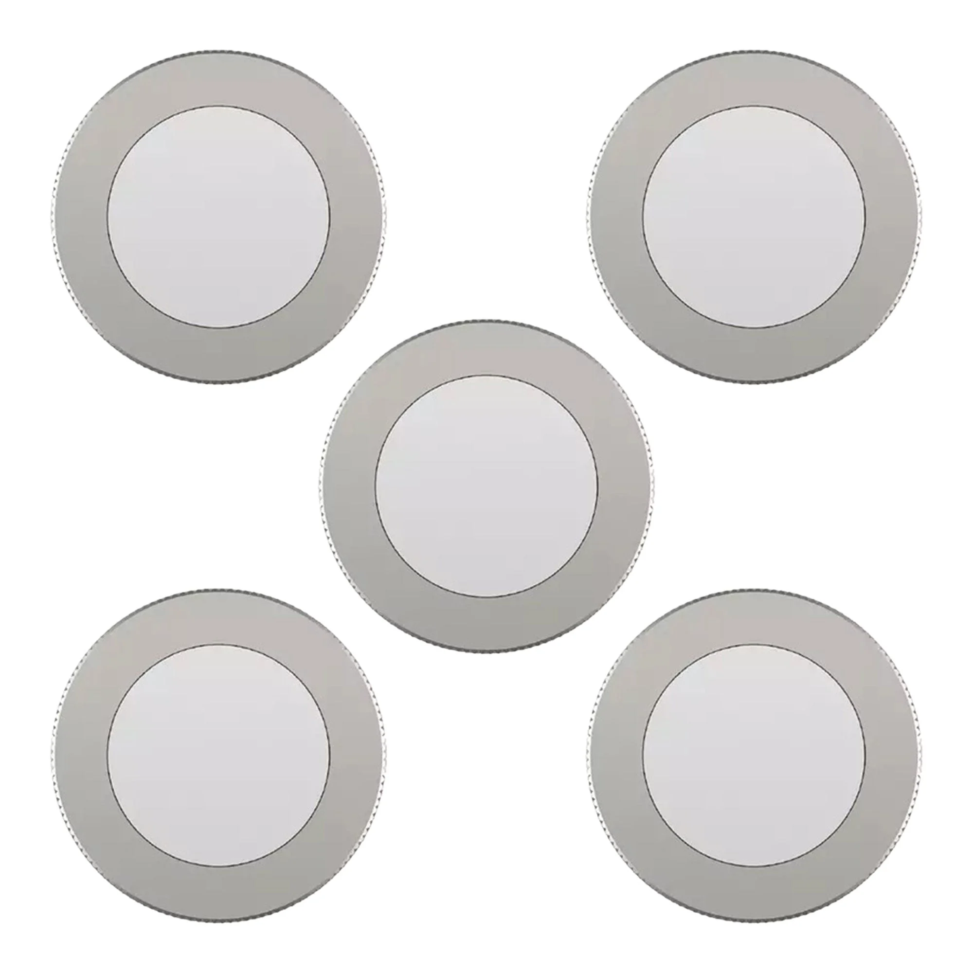 GE Dimmable Modern Corded Electric Plastic LED Puck Lights, Set of 5, Silver