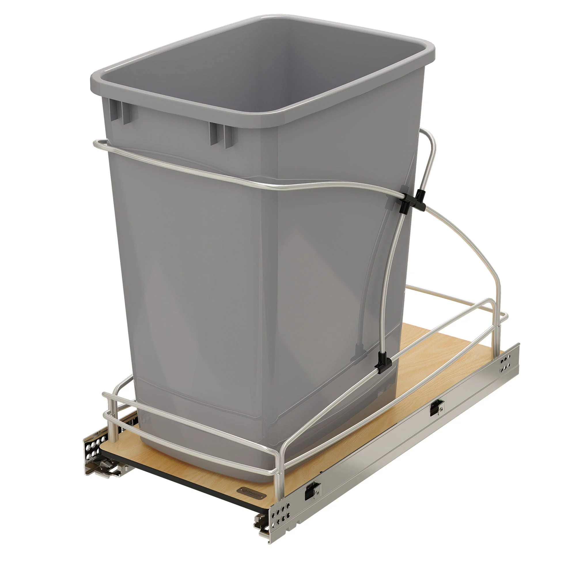 Rev-A-Shelf Single 35 qt. Pullout Trash Container, Gray, 54WC-1535SC-17-1
