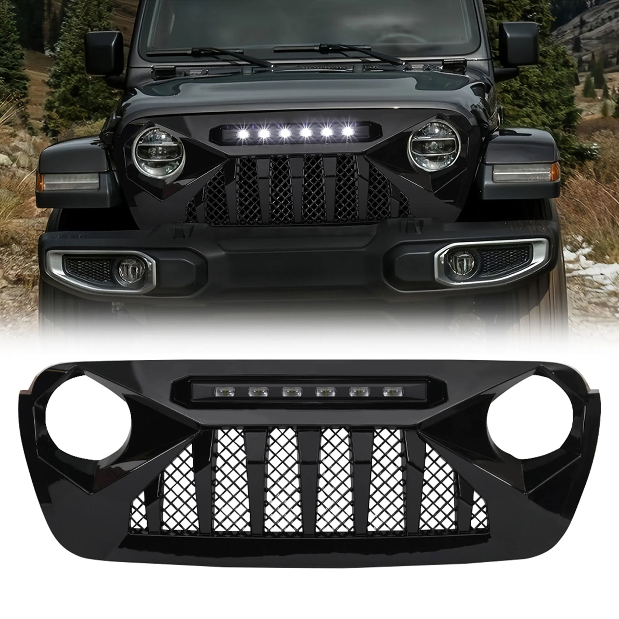 AMERICAN MODIFIED Shark Grille for 2018+ Wrangler JL & 2020+ Gladiator JT